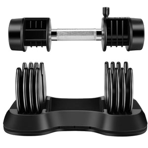 5 to 25 lb Adjustable Dumbbells Fast Automatic Adjustable and Weight Plate for Workout Home Gym