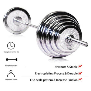 200lbs Adjustable Cast Iron Barbell Set For Fitness Gym