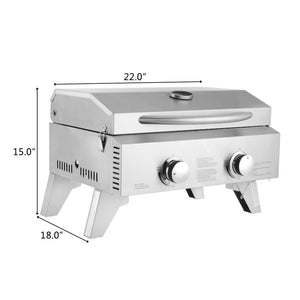 ZOKOP Home Use Stainless Steel Propane Gas Grill | Double Head Small Gas Grill