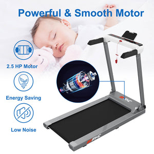 FYC Electric Folding Treadmill | Gym Running Machine With Bluetooth Music and LCD Display