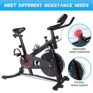 Indoor Stationary Bike | Exercise Bicycle with Adjustable Seat and Bottle Holder with LCD Monitor