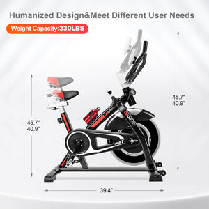 Indoor Stationary Cycling Bike | Exercise Slim Bike With Heavy Flywheel and Fitness At Home Gym