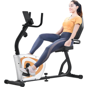 Recumbent Exercise Bike | 8 Level Adjustable Magnetic Resistance Spin Bicycle For Indoor Exercise