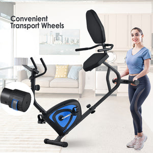 Recumbent Exercise Bike | 8 Level Adjustable Magnetic Resistance Spin Bicycle For Indoor Exercise