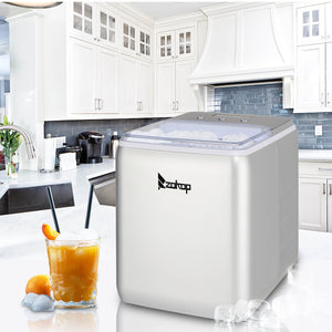 ZOKOP 1.98lb Household Countertop Ice Maker | Small Portable Ice Maker