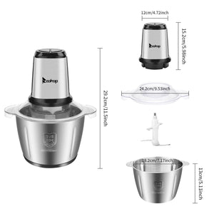 ZOKOP 2.8L Stainless Steel Two-Speed Electric Meat Grinder