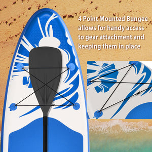 10' x 30'' x 6'' Inflatable Stand Up Paddle Board | Ultra-Light SUP With Non-Slip Deck, Premium SUP Accessories, Bottom Fin for Paddling, Leash, Hand Pump and Backpack